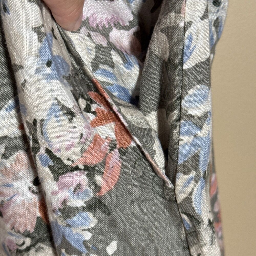 J. Jill Love Linen Women's Lagenlook Floral Caraway Ruffle Hem Dress Sz 3XL - Picture 5 of 16